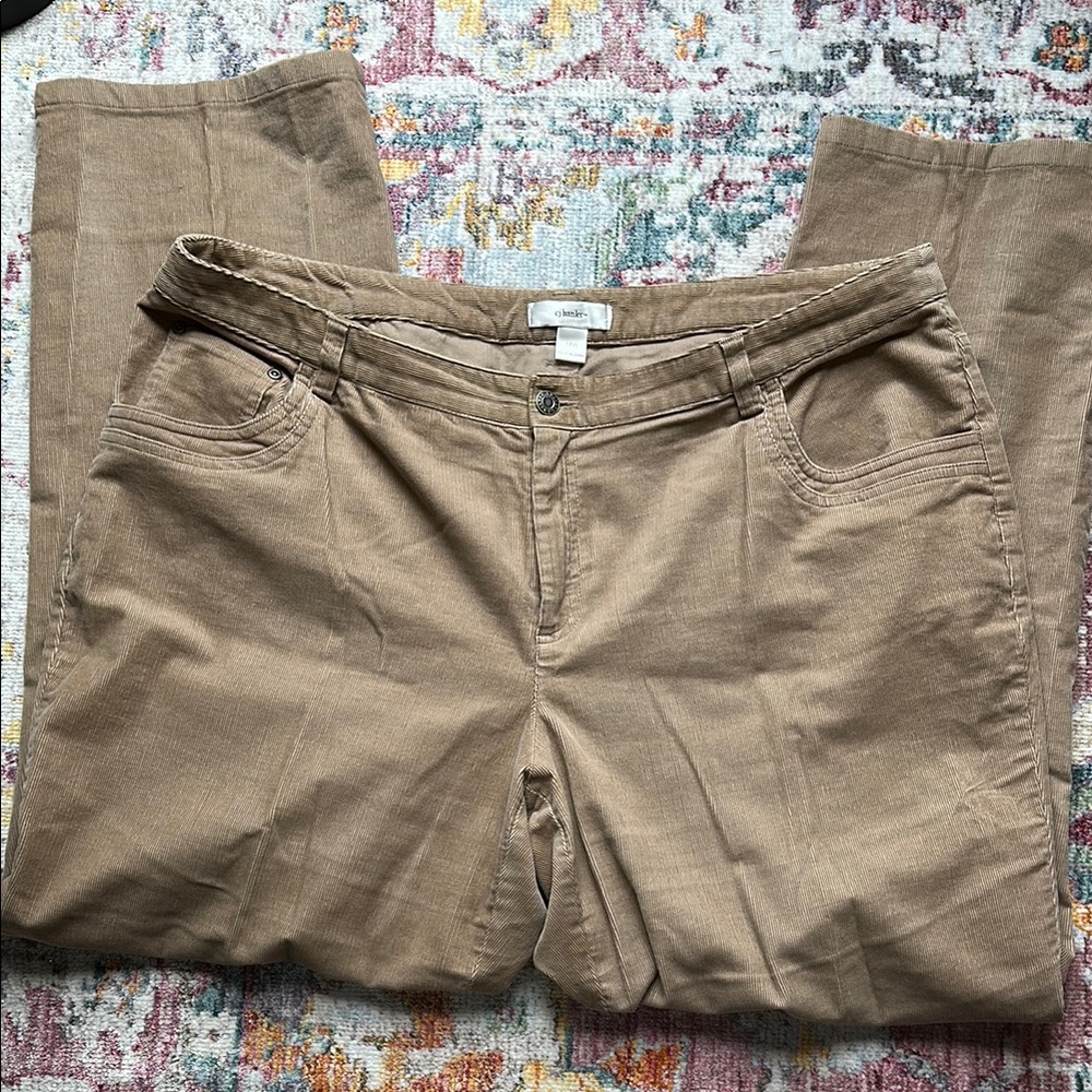CJ Banks Tan / Sand Straight Leg Pants corduroy